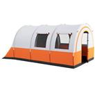 Outsunny Camping Tent, 3000mm Waterproof Family Tent for 5-6 Man, Cream/Orange