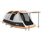 Outsunny Tunnel Tent with Bedroom, Living Room and Porch for 3-4 Man, Orange