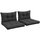 Outsunny 2pc Outdoor Seat Cushion for Patio Furniture, Charcoal Grey Used
