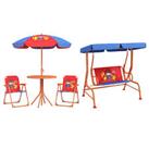 Outsunny 4 Piece Kids Garden Set, Cowboy Themed with Adjustable Canopy
