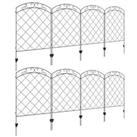 Outsunny 8PCs Decorative Garden Fencing 43in x 11.4ft Steel Border Edging Swirls