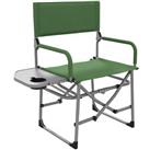 Outsunny Folding Camping Directors Chair with Side Table and Cup Holder, Green