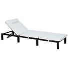 Outsunny Garden Rattan Furniture Recliner Lounger Sun Reclining Used