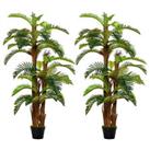 Outsunny 2 Pack Artificial Palm Plant Fake Tree for Home Office, 150cm