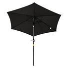 Outsunny Patio Umbrella Parasol Sun Shade Garden Aluminium Black 2.7M