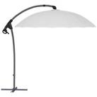 Outsunny 2.7m Cantilever Parasol with Cross Base, Crank Handle, 16 Ribs, Grey