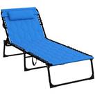 Outsunny Foldable Sun Lounger w/ Reclining Back, Sun Lounger w/ Used