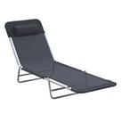 Outsunny Adjustable Sun Bed Garden Lounger Recliner Relaxing Camping Black