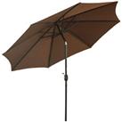 Outsunny 3(m) Patio Umbrella Outdoor Sunshade Canopy w/ Tilt & Crank Coffee