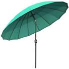 Outsunny 2.5m Round Curved Adjustable Parasol Sun Umbrella Metal Pole Green