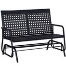 Outsunny 2 Seater Wicker Glider Bench Chair Rocking Chair Patio Garden Armchair