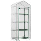 Outsunny Mini Greenhouse 4-Tier Portable Plant House Shed w/ PE Cover, White
