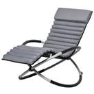 Outsunny Breathable Mesh Rocking Chair Design Orbital Mat Removable Black Grey