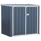 Outsunny 2-Bin Steel Rubbish Storage Shed w/ Double Locking Doors, Openable Lid