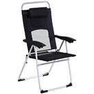 Outsunny Outdoor Garden Folding Chair Armchair Reclining Seat w/Pillow Black