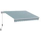 Outsunny Garden Sun Shade Canopy Retractable Awning, 4 x 3(m) Green and White
