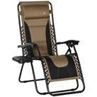 Outsunny Zero Gravity Lounger Folding Recliner Chair w/ Cup Holder Padded Pillow