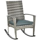 Outsunny Garden Rattan Rocking Chair, Bistro Recliner Rocker Furniture Seater