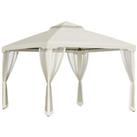 Outsunny 3 x 3 m Metal Gazebo Garden Outdoor 2-Tier Roof Marquee Party White