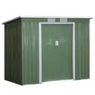 Outsunny 7 x 4ft Metal Garden Storage Shed w/ Double Door & Ventilation Green