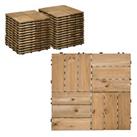 Outsunny 27 Pcs Wooden Decking Tiles, 30x30cm Decking Boards, 2.5?, Brown
