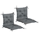 Outsunny Set of 2 Garden Chair Cushions Seat Pad for Outdoor & Indoor Use