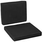 Outsunny 2 Pieces Seat Cushion and Back Pad Set for Rattan Furniture Black