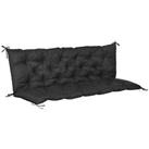 Outsunny 3 Seater Garden Bench Cushion Outdoor Seat Pad with Ties Black