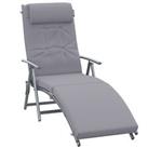 Outsunny Lounger Recliner Foldable Padded Seat Adjustable Texteline Used