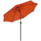 Outsunny 2.6M Patio Umbrella Sunshade Canopy w/ Tilt and Crank Refurbished