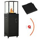 Outsunny 9kW Patio Gas Heater Propane Heater w/ Regulator Hose and Cover, Black
