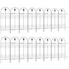 Outsunny Decorative Garden Fencing 16PCs 44in x 25ft Metal Border Edging