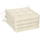 Outsunny 42 x 42cm Replacement Garden Seat Cushion Pad with Ties, Cream