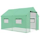 Outsunny Tunnel Greenhouse W/ UV-resistant PE Cover, Wide Door, 2 x 3(m), Green