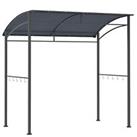2M BBQ Gazebo Tent Sun Shade with Hooks Outdoor Patio Metal, Grey