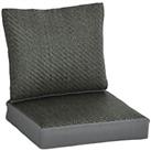 Outsunny Set of 2 Outdoor Seat Cushion with Fabric and PE Rattan Cover, Grey