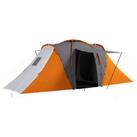 Outsunny 4-6 Man Camping Tent with 2 Bedroom and Living Area, Grey and Orange