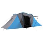 Outsunny 4-6 Man Camping Tent with 2 Bedroom and Living Area, Grey and Blue
