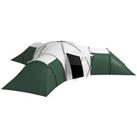 Outsunny Large Camping Tent with 3 Bedroom, Living Area and Porch for 6-9 Man