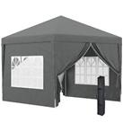 Outsunny 3mx3m Pop Up Gazebo Party Tent Canopy Marquee with Storage Bag Grey