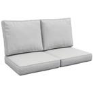 Outsunny 2 Seater Outdoor Seat Cushion with Back, for Garden, Light Grey