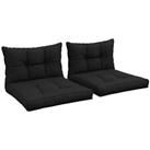 Outsunny 2pc Outdoor Seat Cushion for Patio Furniture, Black