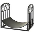 Outsunny Wrought Iron Inner Arced Wood Log Holder Refurbished