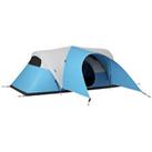 Outsunny 3000mm Waterproof Camping Tent w/ Porch & Sewn in Groundsheet, Blue