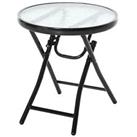Outsunny Folding Garden Table Round Foldable Table w/ Safety Buckle Used