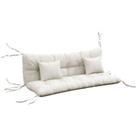 Outsunny Outdoor Back and Seat Cushion with Pillows, White Used