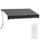 Outsunny 3 x 2m Electric Retractable Awning, Aluminium Frame, Dark Grey
