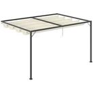 Outsunny Outdoor Retractable Canopy Gazebo Beige Refurbished