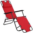 Outsunny 2 in 1 Sun Lounger, Red Used