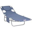 Outsunny Chaise Lounge Portable Adjustable Backrest with Face Cavity Used